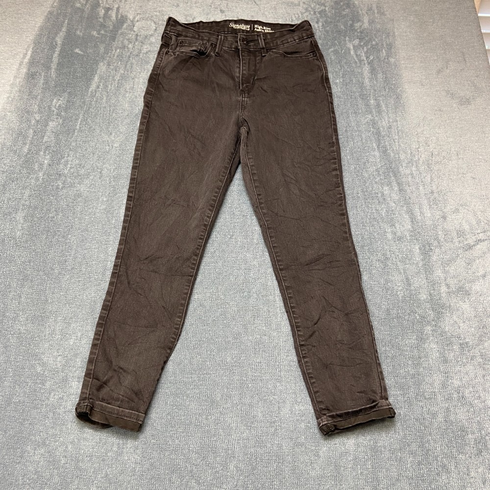 Signature By Levi Strauss & Co Ankle Skinny Jeans Womens 6 Black Denim High Rise